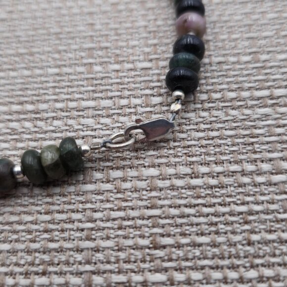 10 Inch Sterling Silver Various Semi Precious Stones Ankle Bracelet B477 - Picture 4 of 6